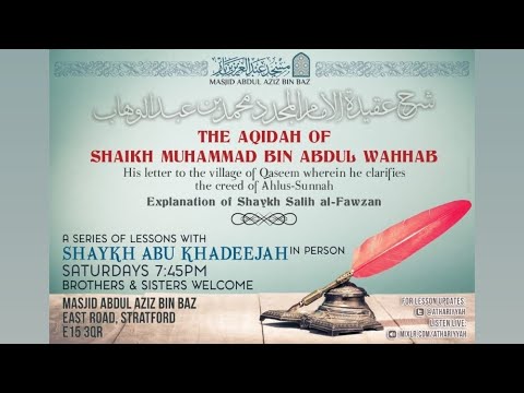 Shaykh Abū Khadeejah حفظه الله : Question & Answers session Taken from the Aqeedah of MBAW link??