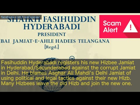 Fasihuddin Hyderabadi registers Hizbee Jamiat Hyderabad/Secunderabad against corrupt Jamiat Delhi